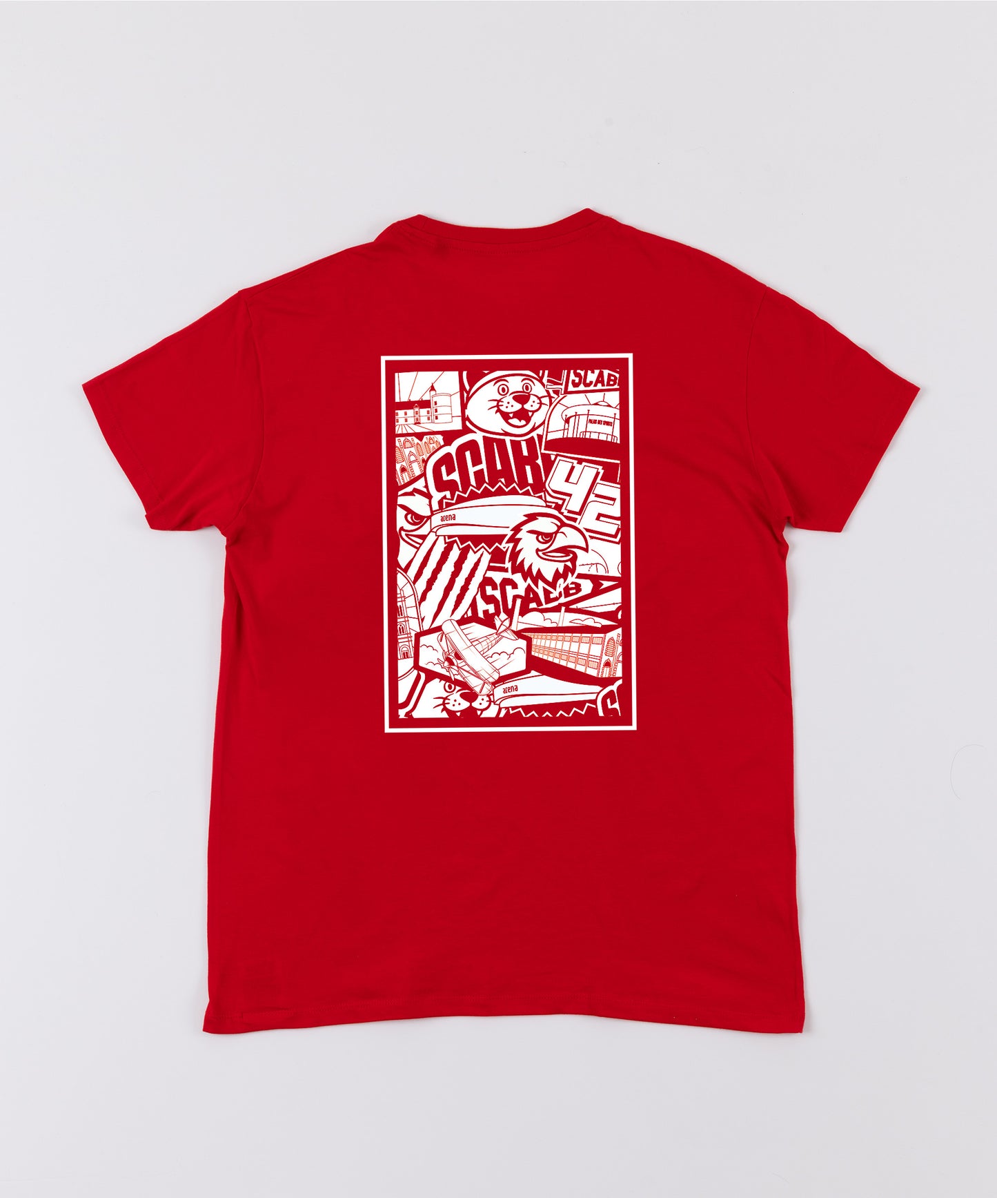 T-SHIRT ROUGE MOTIF