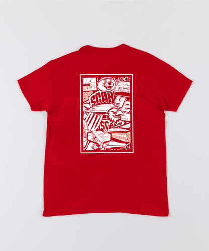T-SHIRT ROUGE MOTIF