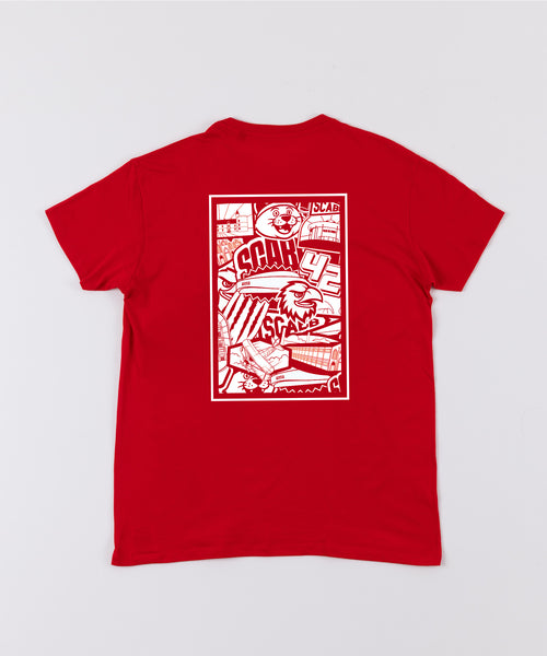 T-SHIRT ROUGE MOTIF